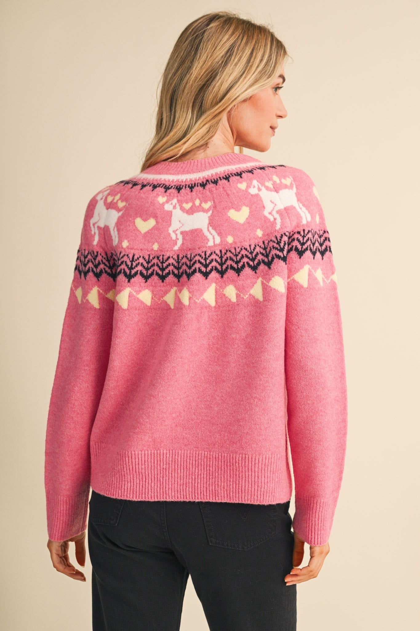 So Fetch Dog Motif Fair Isle Sweater - Westly