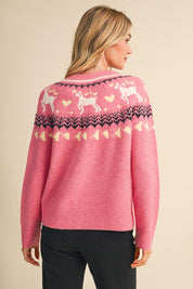 So Fetch Dog Motif Fair Isle Sweater - Westly