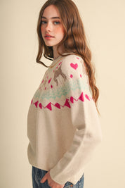 So Fetch Dog Motif Fair Isle Sweater - Westly