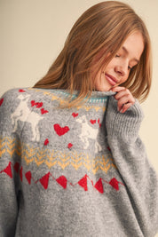 So Fetch Dog Motif Fair Isle Sweater - Westly