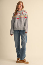 So Fetch Dog Motif Fair Isle Sweater - Westly
