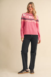 So Fetch Dog Motif Fair Isle Sweater - Westly
