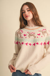 So Fetch Dog Motif Fair Isle Sweater - Westly