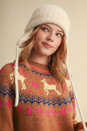 So Fetch Dog Motif Fair Isle Sweater - Westly