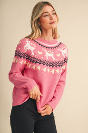So Fetch Dog Motif Fair Isle Sweater - Westly