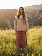 Sofie Pin Stripe Heart Patch Terry Pullover - Westly