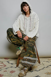 Soft Spot V-Neck Hooded Chenille Sweater - Westly