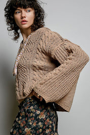Soft Spot V-Neck Hooded Chenille Sweater - Westly