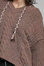 Soft Spot V-Neck Hooded Chenille Sweater - Westly