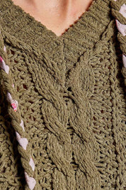 Soft Spot V-Neck Hooded Chenille Sweater - Westly