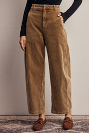 Soft Structure Corduroy Barrel Leg Pants - Westly