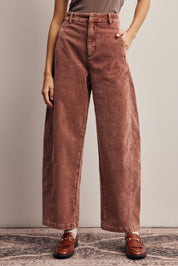 Soft Structure Corduroy Barrel Leg Pants - Westly