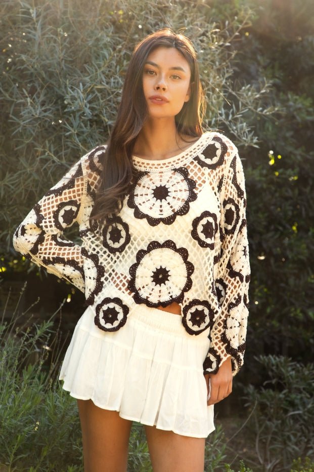 Solandra Crochet Long Sleeve Top - Westly
