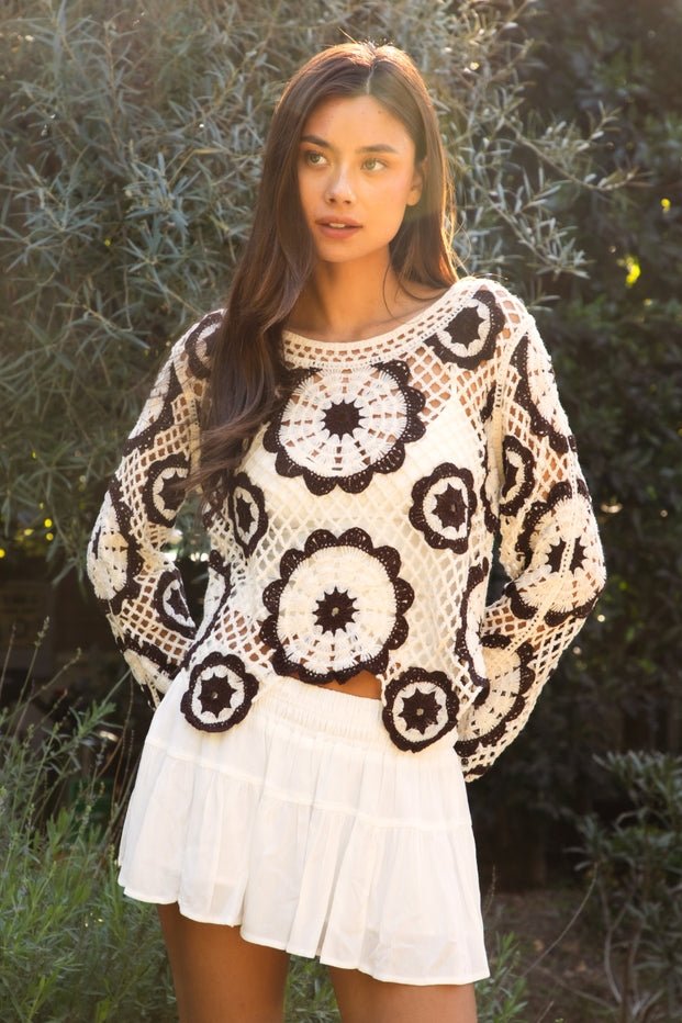 Solandra Crochet Long Sleeve Top - Westly