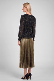 Solenne Metallic Star Blouse - Black Gold
