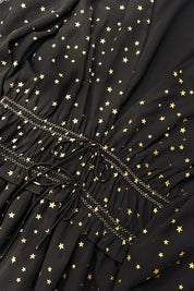 Solenne Metallic Star Blouse - Black Gold
