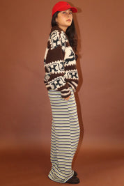 Solstice Reindeer Collared Sweater - Oat Grey