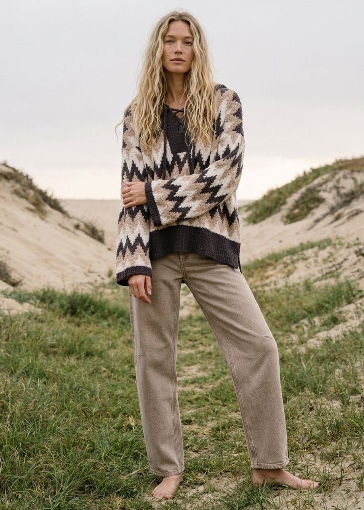 Solvang Textured Hooded Sweater - Westly