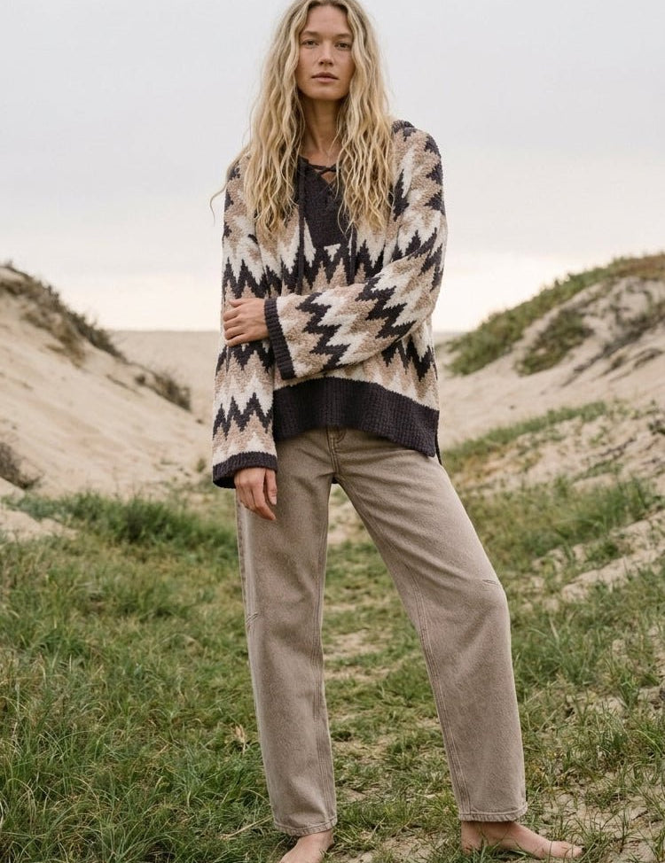 Solvang Textured Hooded Sweater - Westly