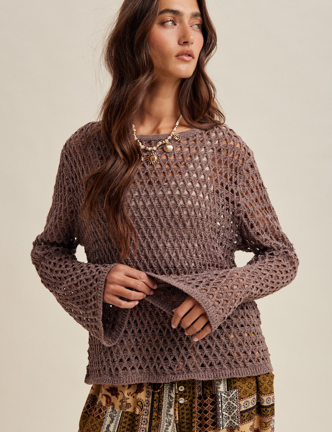 Sorelle Open Knit Sweater - Cocoa