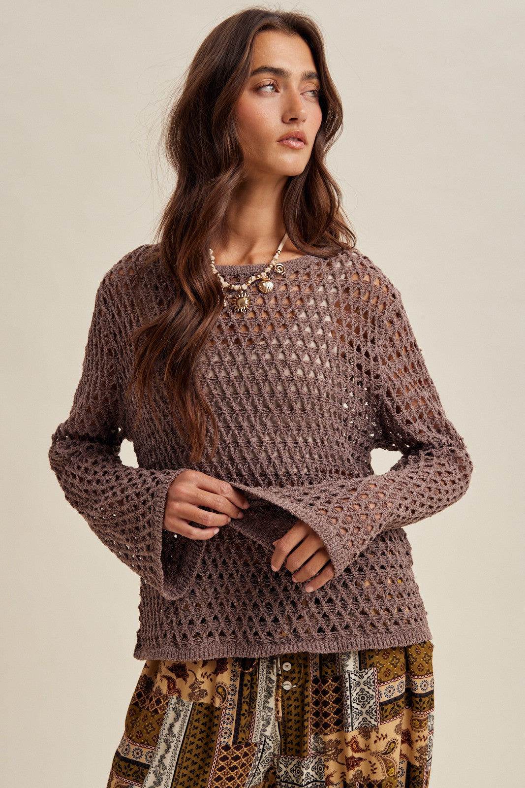 Sorelle Open Knit Sweater - Cocoa