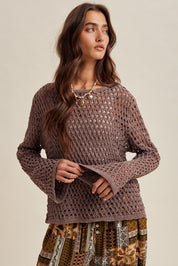 Sorelle Open Knit Sweater - Cocoa