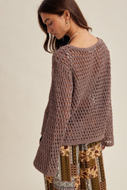Sorelle Open Knit Sweater - Cocoa