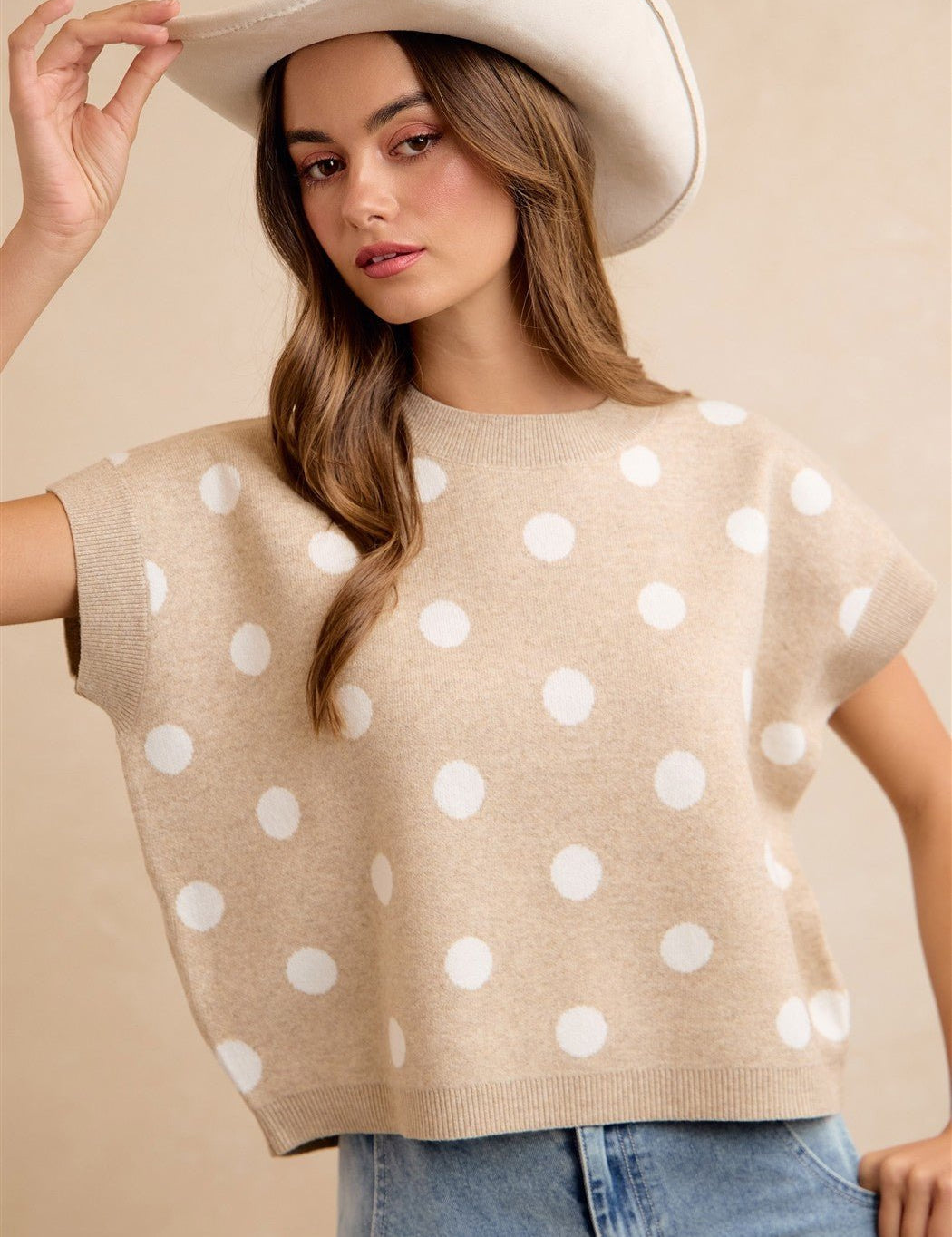 Spare Change Polka Dot Sweater Vest - Westly