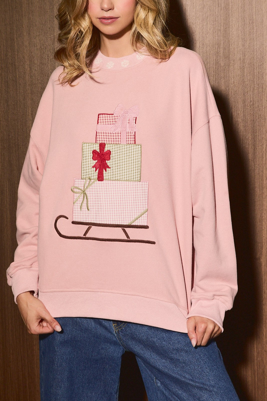 Special Delivery Gift Sleigh Sweatshirt in Dusty Pink — product photo 05