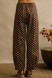 Spot Check Polka Dot Twill Pants - Brown Ivory