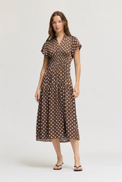 Spot On Satin Midi Dress - Westly