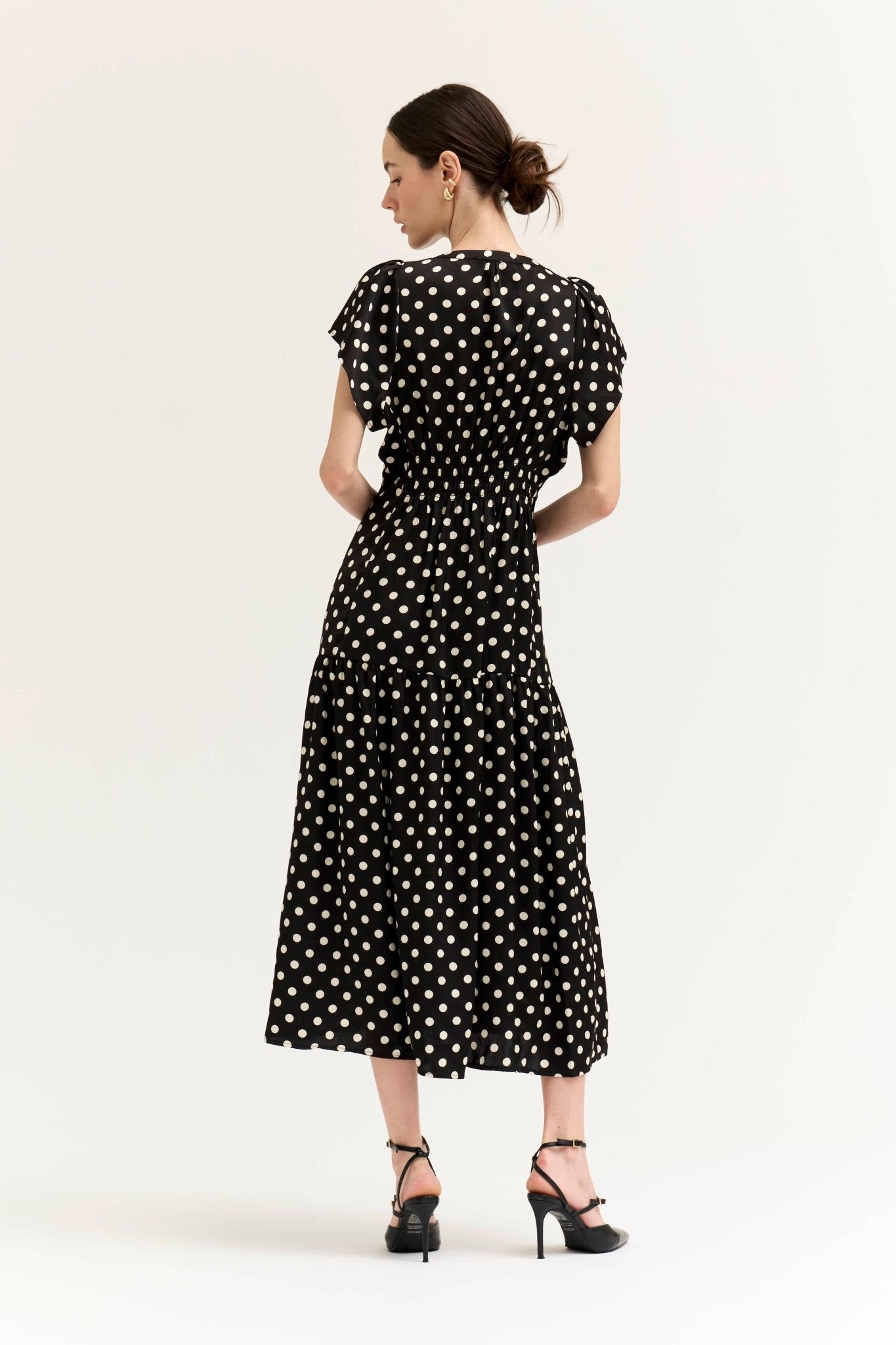 Spot On Satin Midi Dress - Westly