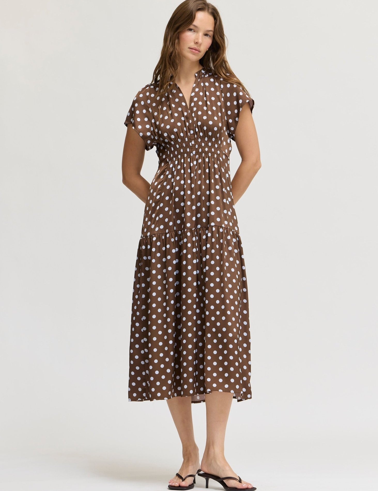 Spot On Satin Midi Dress - Westly