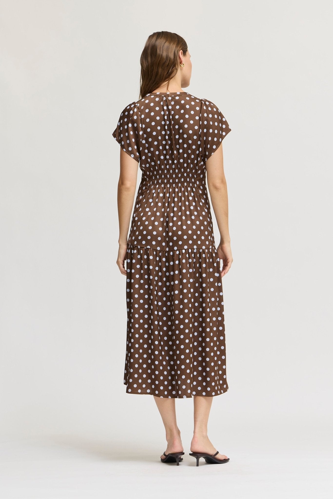Spot On Satin Midi Dress - Westly