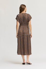 Spot On Satin Midi Dress - Westly