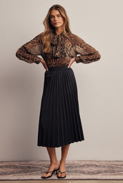 Spotted Hour Leopard Tie Neck Blouse in Leopard, photo 14