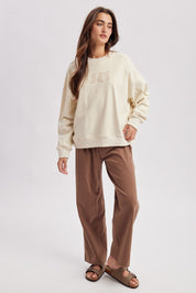 Spur Trail Boots Graphic Sweatshirt - Ecru Mocha