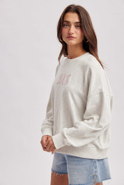 Spur Trail Boots Graphic Sweatshirt - Heather Grey Red