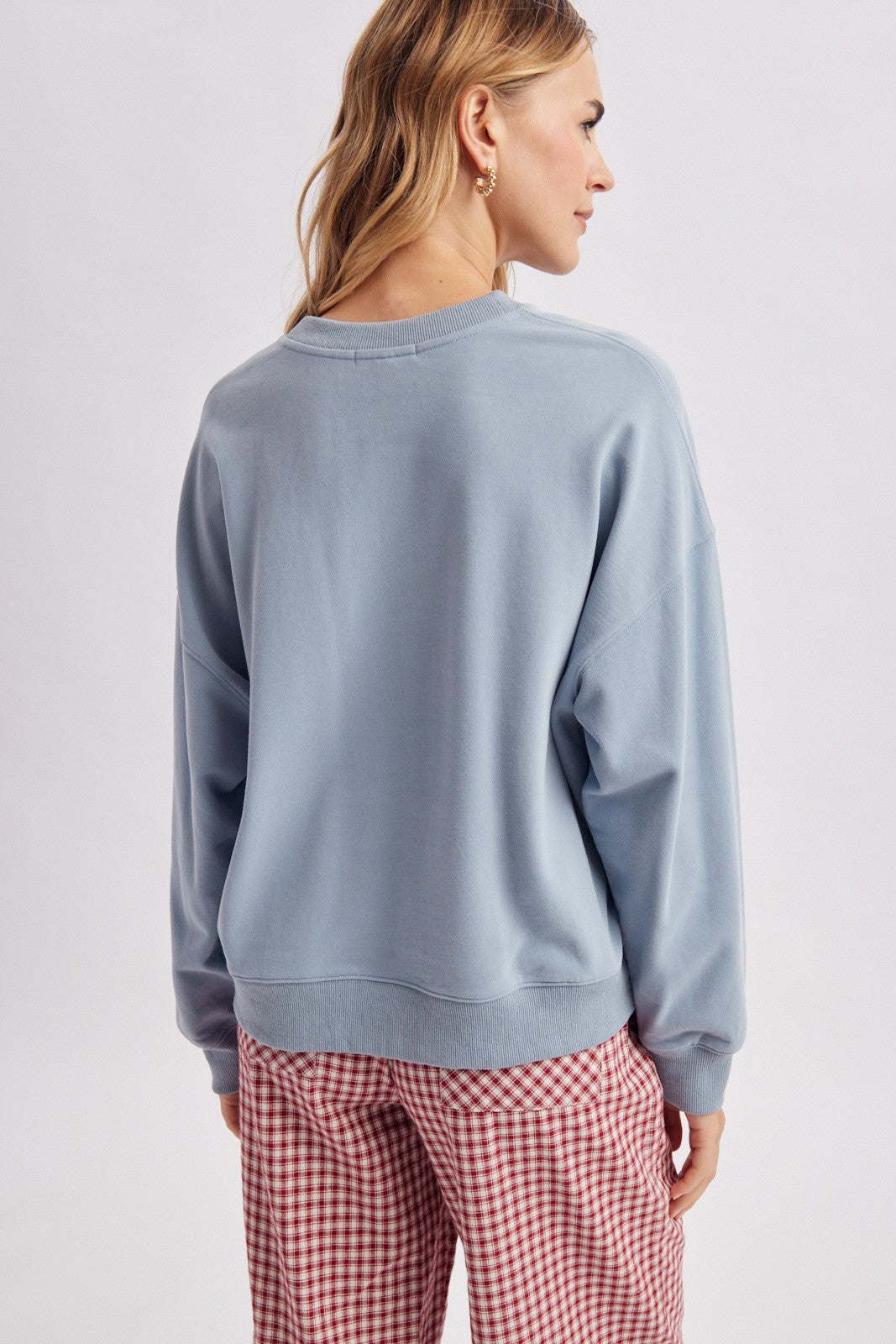 Spur Trail Boots Graphic Sweatshirt - M Blue Cream