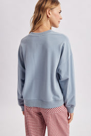 Spur Trail Boots Graphic Sweatshirt - M Blue Cream