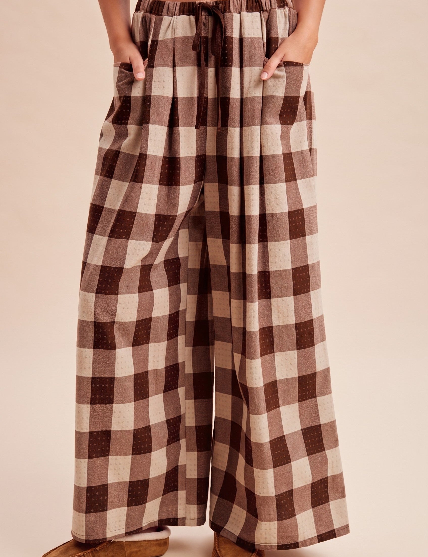 Square Study Embroidered Wide Leg Pants in Dark Cocoa - product photo 1