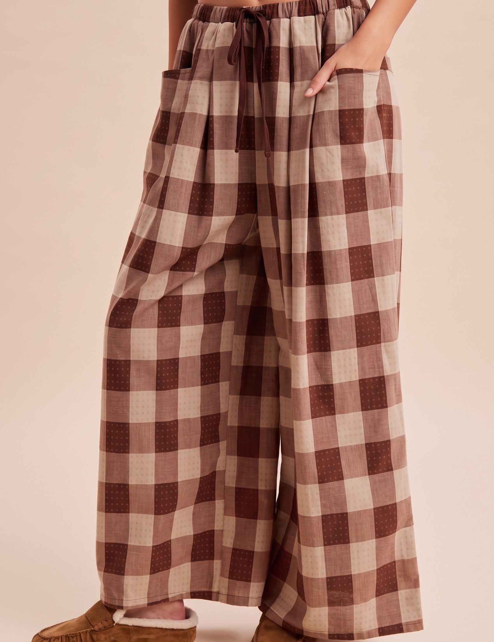 Square Study Embroidered Wide Leg Pants in Dark Cocoa - product photo 2