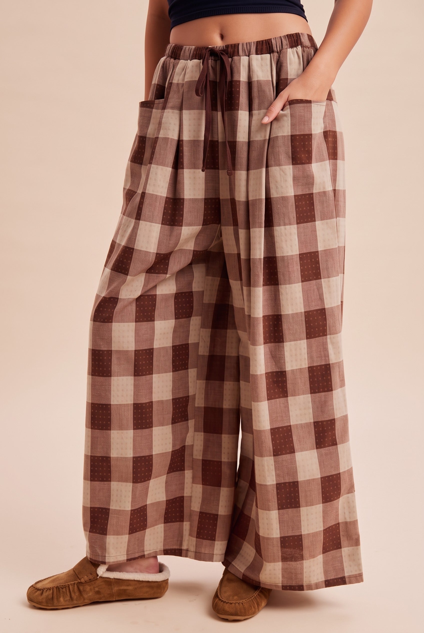 Square Study Embroidered Wide Leg Pants in Dark Cocoa - product photo 2