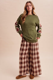 Square Study Embroidered Wide Leg Pants in Dark Cocoa - product photo 5