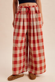 Square Study Embroidered Wide Leg Pants in Rust - product photo 1