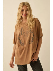 Stallion Spirit Distressed Oversize Graphic Tee - Westly