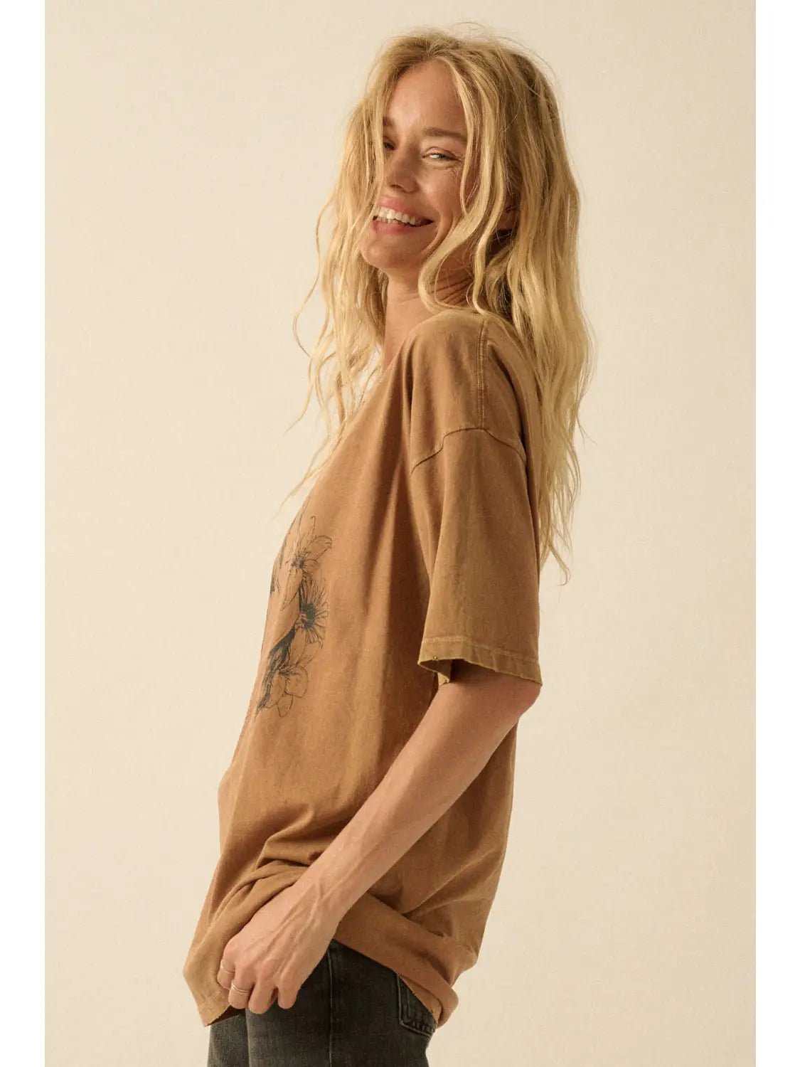 Stallion Spirit Distressed Oversize Graphic Tee - Westly