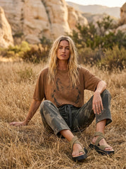 Stallion Spirit Distressed Oversize Graphic Tee - Westly