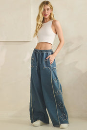 Stardust Wide Leg Denim Pants - Westly