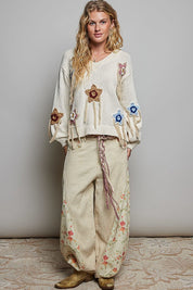 Starling Crochet Appliqué Sweater - Westly